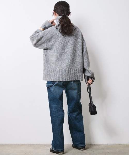 CHIC STYLE（シックスタイル）の「ハイネックニット＜大きいサイズ有＞シックスタイル（ニット/セーター・レディース・グレー/パープル・5L/4L/3L/LL/L/M）」の3枚目の写真