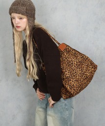 RiNc（リンク）の「【 BARELY BLUE / ベアリーブルー 】 タグ デザイン レオパード マルチ ウェイ トート バッグ（トートバッグ）」