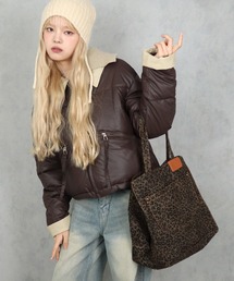 RiNc（リンク）の「【 BARELY BLUE / ベアリーブルー 】 タグ デザイン レオパード マルチ ウェイ トート バッグ（トートバッグ）」