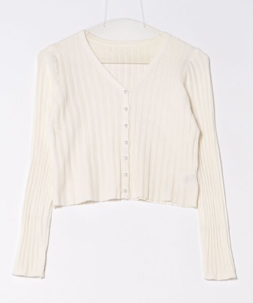 SpRay（スプレイ）の「パールボタンVネックカーディガン（カーディガン/ボレロ・レディース・オフホワイト/グレー/ブラック/レッド/ブラウン・FREE）」の22枚目の写真