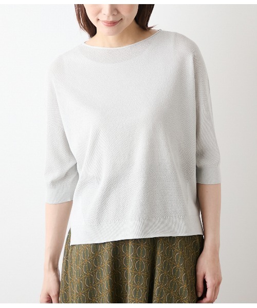セール】【手洗い可能】TCラメホールガーメント(R) クルーネック7分袖