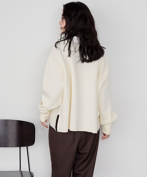 forksy.（フォルクシー）の「【forksy.】スウェットライクラガーニットプルオーバー<セットアップ対応>（ニット/セーター・レディース・チャコールグレー/アイボリー/ブラック/ネイビー/ワインレッド/ブラウン・FREE）」の21枚目の写真