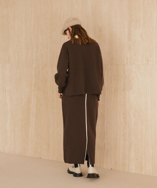 forksy.（フォルクシー）の「【forksy.】スウェットライクラガーニットプルオーバー<セットアップ対応>（ニット/セーター・レディース・チャコールグレー/アイボリー/ブラック/ネイビー/ワインレッド/ブラウン・FREE）」の15枚目の写真