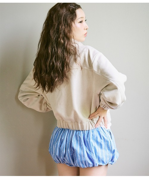 PEACH JOHN（ピーチジョン）の「エコファーカラーショートブルゾン（ブルゾン・レディース・アイボリー/ブラック・SMALL/MEDIUM）」の6枚目の写真