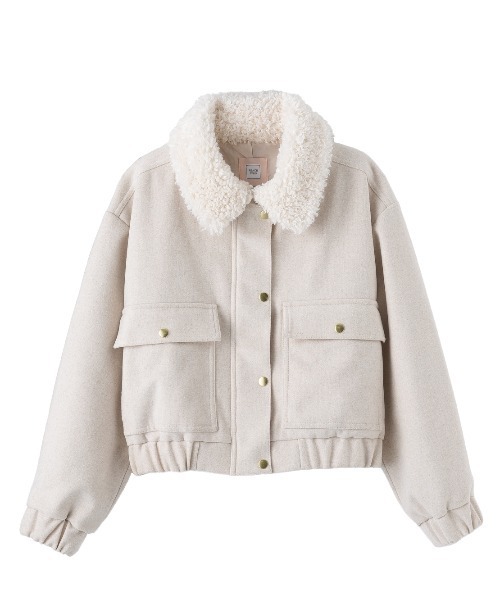 PEACH JOHN(ピーチジョン)の「エコファーカラーショートブルゾン(ブルゾン・レディース・アイボリー/ブラック・SMALL/MEDIUM)」の22枚目の写真