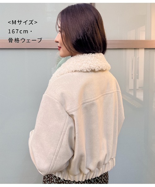 セール】エコファーカラーショートブルゾン（ブルゾン）｜PEACH JOHN