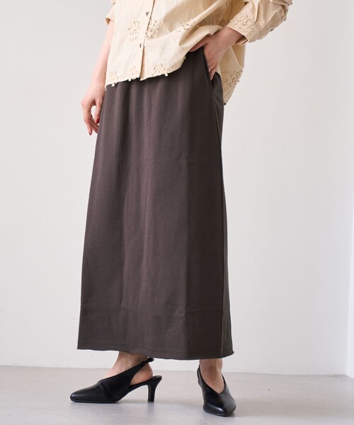 coen（コーエン）の「裏毛ナロースカート（スカート・レディース・ブラック/ナチュラル/ライトグレー/ダークブラウン・M/L）」の3枚目の写真