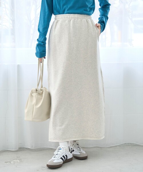 coen（コーエン）の「裏毛ナロースカート（スカート・レディース・ブラック/ナチュラル/ライトグレー/ダークブラウン・M/L）」の4枚目の写真