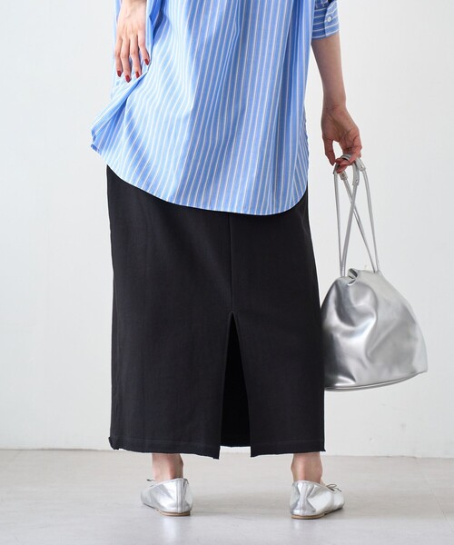 coen（コーエン）の「裏毛ナロースカート（スカート・レディース・ブラック/ナチュラル/ライトグレー/ダークブラウン・M/L）」の7枚目の写真