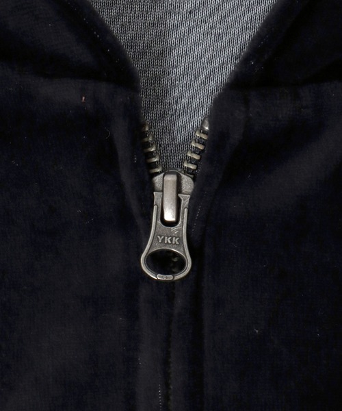 Lee（リー）の「2025AW Lee/リー VELOR ZIP UP HOODIE JACKET ベロア ワンポイントロゴ刺繍 フルジップパーカー（パーカー・メンズ・ブラック/ワイン・L/M）」の12枚目の写真