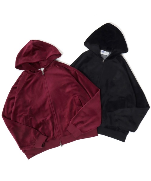 2025AW Lee/リー VELOR ZIP UP HOODIE JACKET ベロア ワンポイントロゴ