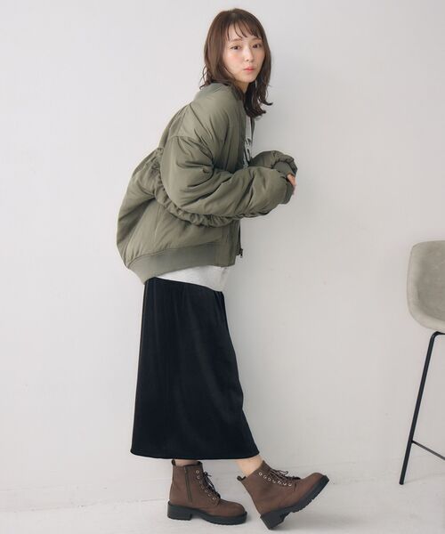 RETRO GIRL（レトロガール）の「ルーズMA-1（MA-1・レディース・ダークグリーン/ブラック/ライトグレー・FREE）」の8枚目の写真