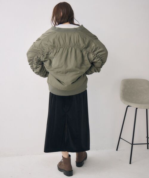 RETRO GIRL（レトロガール）の「ルーズMA-1（MA-1・レディース・ダークグリーン/ブラック/ライトグレー・FREE）」の9枚目の写真