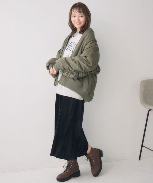 RETRO GIRL（レトロガール）の「ルーズMA-1（MA-1・レディース・ダークグリーン/ブラック/ライトグレー・FREE）」の10枚目の写真