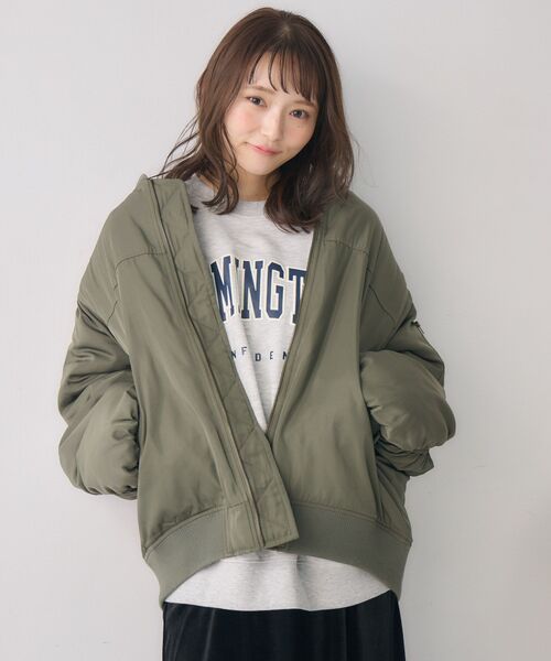 RETRO GIRL（レトロガール）の「ルーズMA-1（MA-1・レディース・ダークグリーン/ブラック/ライトグレー・FREE）」の11枚目の写真