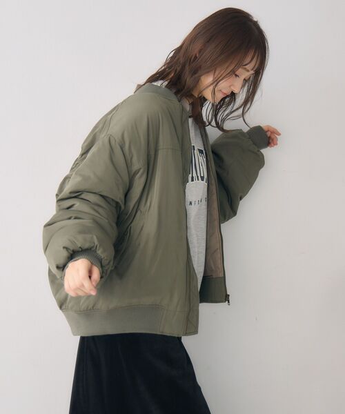 RETRO GIRL（レトロガール）の「ルーズMA-1（MA-1・レディース・ダークグリーン/ブラック/ライトグレー・FREE）」の12枚目の写真