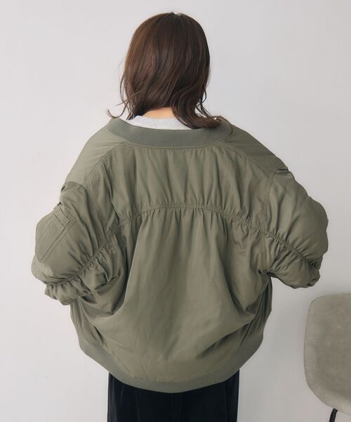 RETRO GIRL（レトロガール）の「ルーズMA-1（MA-1・レディース・ダークグリーン/ブラック/ライトグレー・FREE）」の13枚目の写真