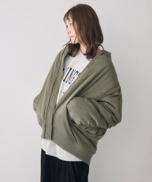 RETRO GIRL（レトロガール）の「ルーズMA-1（MA-1・レディース・ダークグリーン/ブラック/ライトグレー・FREE）」の14枚目の写真