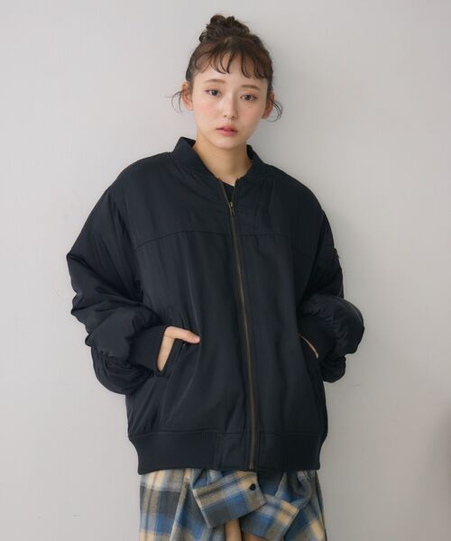 RETRO GIRL（レトロガール）の「ルーズMA-1（MA-1・レディース・ダークグリーン/ブラック/ライトグレー・FREE）」の15枚目の写真