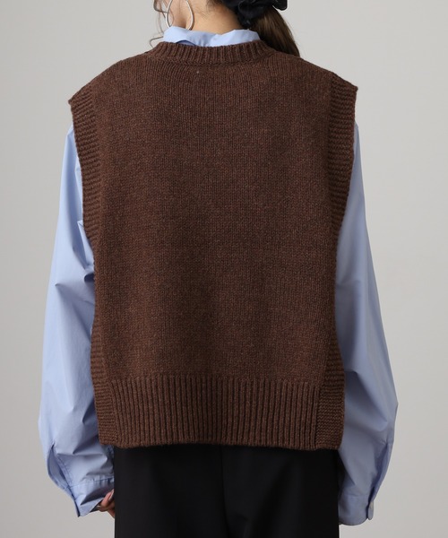 セール】シェットランドウール サイドオープン ニットベスト（ベスト