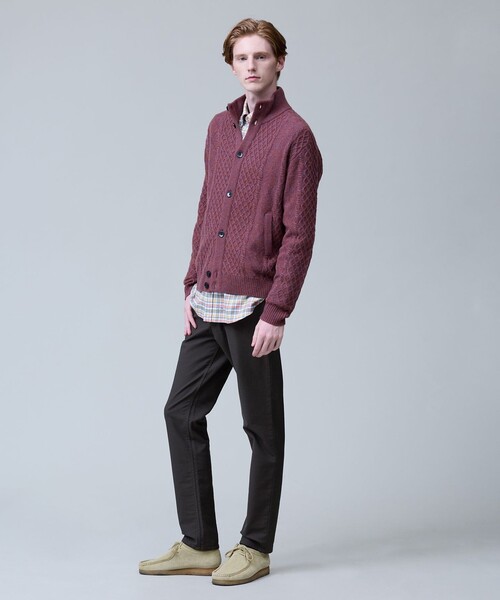 J.PRESS（ジェイプレス）の「ウール×カシミヤの上質素材【Cash Lamb's Wool】ハイネックケーブル カーディガン_25年モデル（カーディガン/ボレロ・メンズ・ライトグレー系/ベージュ系/ネイビー系/ブラウン系・MEDIUM/LARGE/X-LARGE）」の6枚目の写真