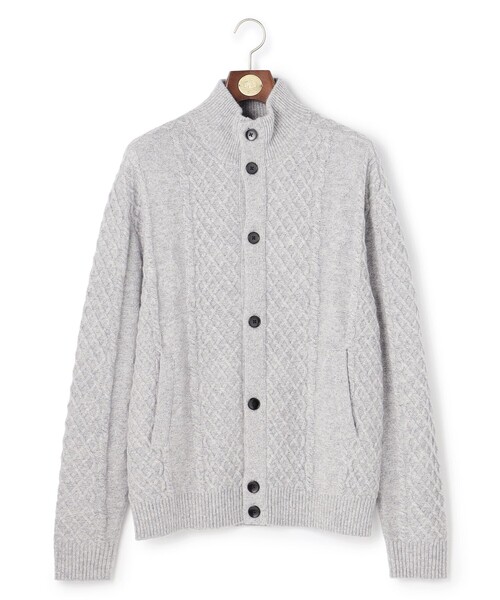 J.PRESS（ジェイプレス）の「ウール×カシミヤの上質素材【Cash Lamb's Wool】ハイネックケーブル カーディガン_25年モデル（カーディガン/ボレロ・メンズ・ライトグレー系/ベージュ系/ネイビー系/ブラウン系・MEDIUM/LARGE/X-LARGE）」の13枚目の写真