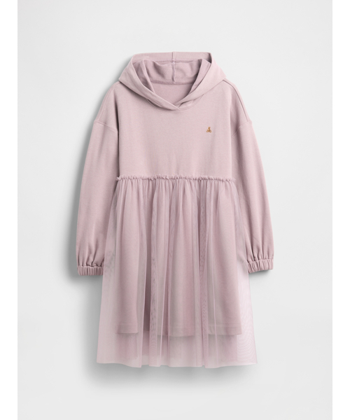 GAP（ギャップ）の「オーバーサイズ ミックスメディア パーカーワンピース（ワンピース・キッズ・ベージュ/アイボリー/ブラック・160cm/150cm/140cm/130cm/120cm/110cm）」の8枚目の写真