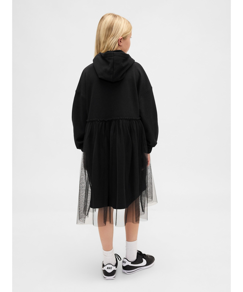 GAP（ギャップ）の「オーバーサイズ ミックスメディア パーカーワンピース（ワンピース・キッズ・ベージュ/アイボリー/ブラック・160cm/150cm/140cm/130cm/120cm/110cm）」の9枚目の写真