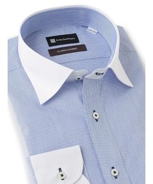【形態安定】長袖ワイシャツ クレリック セミワイド【クラシコ】ブルー
