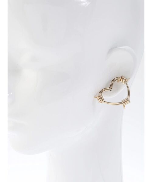 EVRIS（エヴリス）の「HEART MOTIF HOOP ピアス（ピアス（両耳用）・レディース・シルバー/ゴールド・FREE）」の5枚目の写真