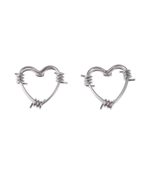 EVRIS（エヴリス）の「HEART MOTIF HOOP ピアス（ピアス（両耳用）・レディース・シルバー/ゴールド・FREE）」の4枚目の写真