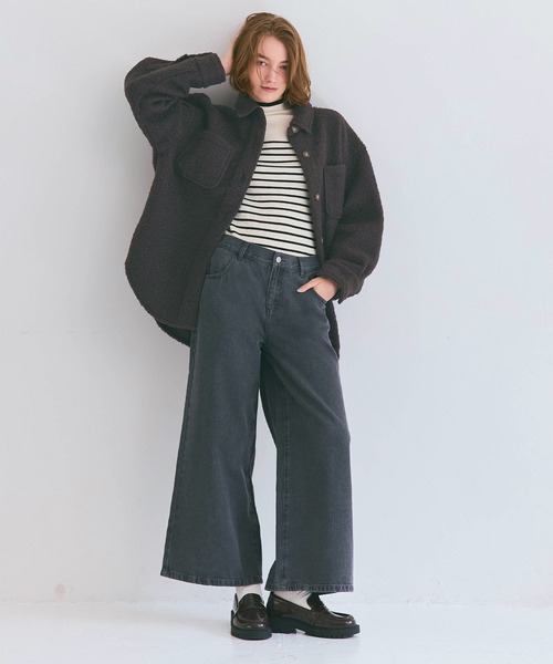 coca（coca）（コカ）の「プードルボアジャケット（ブルゾン・レディース・ホワイト/ブラウン・S/M/L）」の3枚目の写真