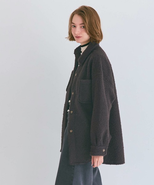 coca（coca）（コカ）の「プードルボアジャケット（ブルゾン・レディース・ホワイト/ブラウン・S/M/L）」の4枚目の写真