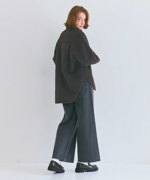 coca（coca）（コカ）の「プードルボアジャケット（ブルゾン・レディース・ホワイト/ブラウン・S/M/L）」の5枚目の写真