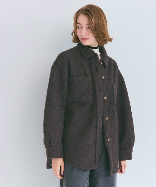coca（coca）（コカ）の「プードルボアジャケット（ブルゾン・レディース・ホワイト/ブラウン・S/M/L）」の6枚目の写真