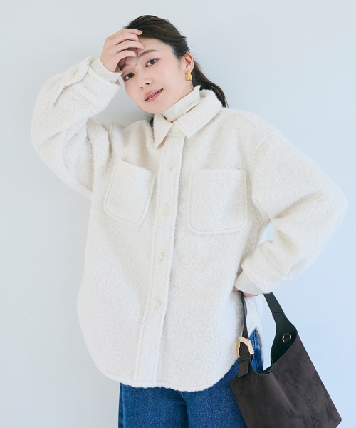 coca（coca）（コカ）の「プードルボアジャケット（ブルゾン・レディース・ホワイト/ブラウン・S/M/L）」の18枚目の写真