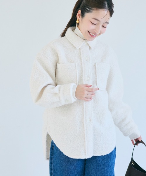 coca（coca）（コカ）の「プードルボアジャケット（ブルゾン・レディース・ホワイト/ブラウン・S/M/L）」の21枚目の写真