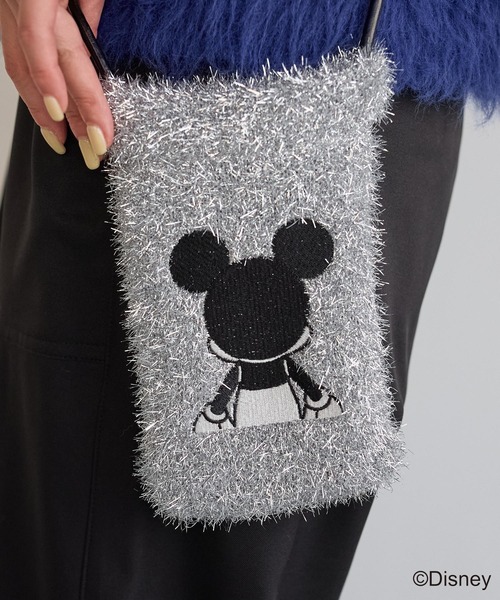 Disney（ディズニー）の「【MICKEY(ミッキー) 】ラメスマホショルダー（ショルダーバッグ・レディース・ブラック/シルバー・FREE）」の5枚目の写真