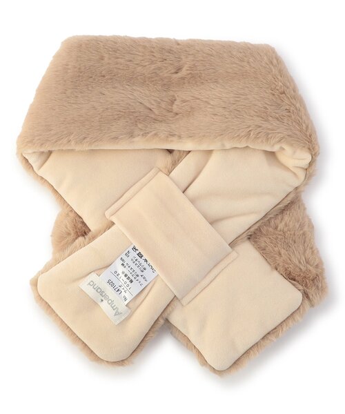 Ampersand（アンパサンド）の「【ジュニア対応】ふわもちパールリボンマフラー（マフラー・キッズ・アイボリー/ベージュ/ラベンダー・120/140）」の4枚目の写真