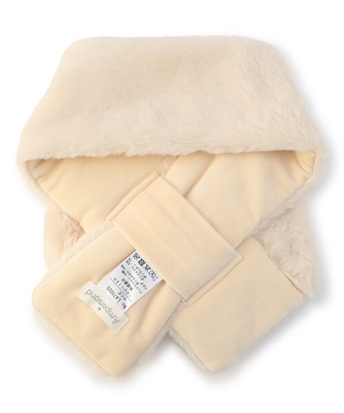 Ampersand（アンパサンド）の「【ジュニア対応】ふわもちパールリボンマフラー（マフラー・キッズ・アイボリー/ベージュ/ラベンダー・120/140）」の5枚目の写真