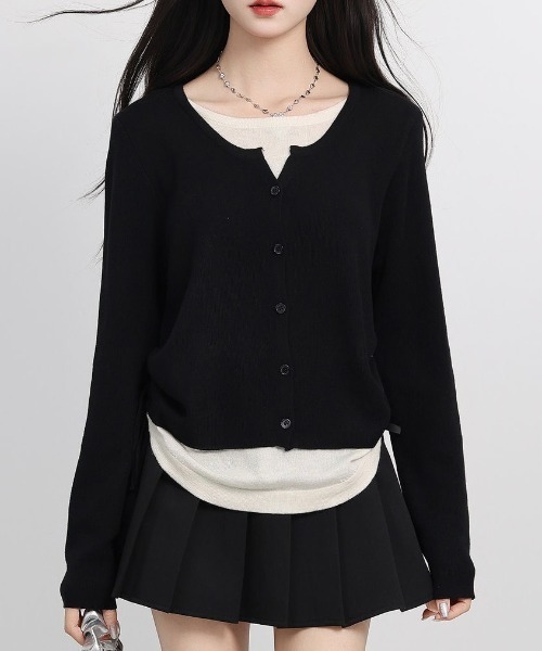 LADY LIKE(レディライク)の「レイヤード風ラウンドヘムトップス(Tシャツ/カットソー・レディース・チャコールグレー/ブラック系/ネイビー/レッド系/ブラック/ホワイト系1・M)」の17枚目の写真