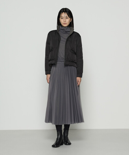 COMME CA（コムサ）の「ドビーガンクラブチェック リバーシブルショートダウンブルゾン（ダウンジャケット/コート・レディース・ブラウン系その他/グレー系その他・11号/9号）」の12枚目の写真