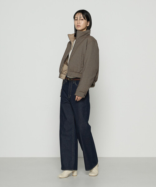 COMME CA（コムサ）の「ドビーガンクラブチェック リバーシブルショートダウンブルゾン（ダウンジャケット/コート・レディース・ブラウン系その他/グレー系その他・11号/9号）」の19枚目の写真