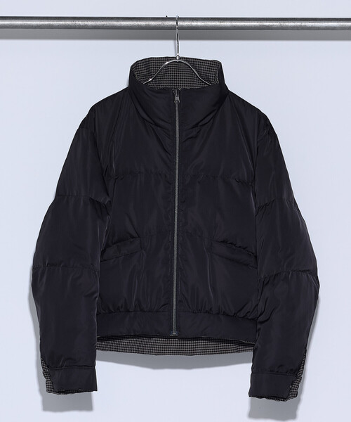 COMME CA（コムサ）の「ドビーガンクラブチェック リバーシブルショートダウンブルゾン（ダウンジャケット/コート・レディース・ブラウン系その他/グレー系その他・11号/9号）」の7枚目の写真