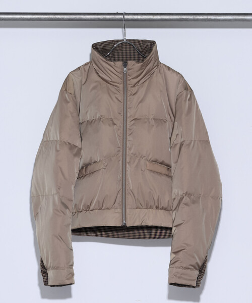 COMME CA（コムサ）の「ドビーガンクラブチェック リバーシブルショートダウンブルゾン（ダウンジャケット/コート・レディース・ブラウン系その他/グレー系その他・11号/9号）」の9枚目の写真