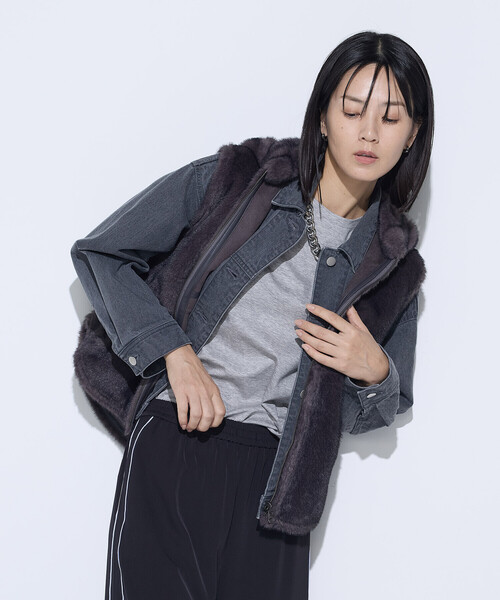 K.T KIYOKO TAKASE（キヨコタカセ）の「エコファー リバーシブルジレ（ベスト・レディース・グレイッシュベージュ/チャコール・9号/11号）」の18枚目の写真