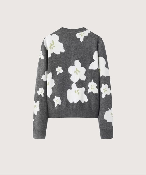 LOVE POMME POMME(ラブポムポム)の「Jacquard Floral Cardigan(カーディガン/ボレロ・レディース・グレー・LARGE/MEDIUM/SMALL)」の2枚目の写真