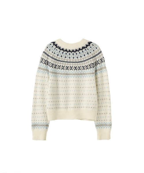GENERAL IDEA（ジェネラルアイデア）の「wool fair isle cardigan ノルディック柄ラグラン袖カーディガン（カーディガン/ボレロ・レディース・グレー/アイボリー/ピンク・L/M/S）」の11枚目の写真