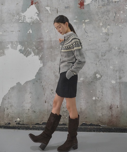 GENERAL IDEA（ジェネラルアイデア）の「wool fair isle cardigan ノルディック柄ラグラン袖カーディガン（カーディガン/ボレロ・レディース・グレー/アイボリー/ピンク・L/M/S）」の19枚目の写真