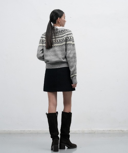 GENERAL IDEA（ジェネラルアイデア）の「wool fair isle cardigan ノルディック柄ラグラン袖カーディガン（カーディガン/ボレロ・レディース・グレー/アイボリー/ピンク・L/M/S）」の17枚目の写真